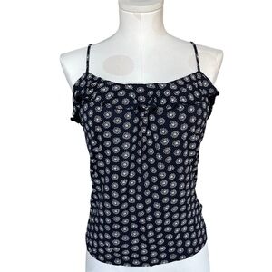 🎉HP🎉 NWOT Loft Ruffled Navy Blue Tank Top